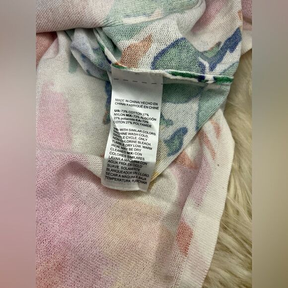 Chico’s sweater open cardigan floral sz Med 12/14 - Picture 3 of 8